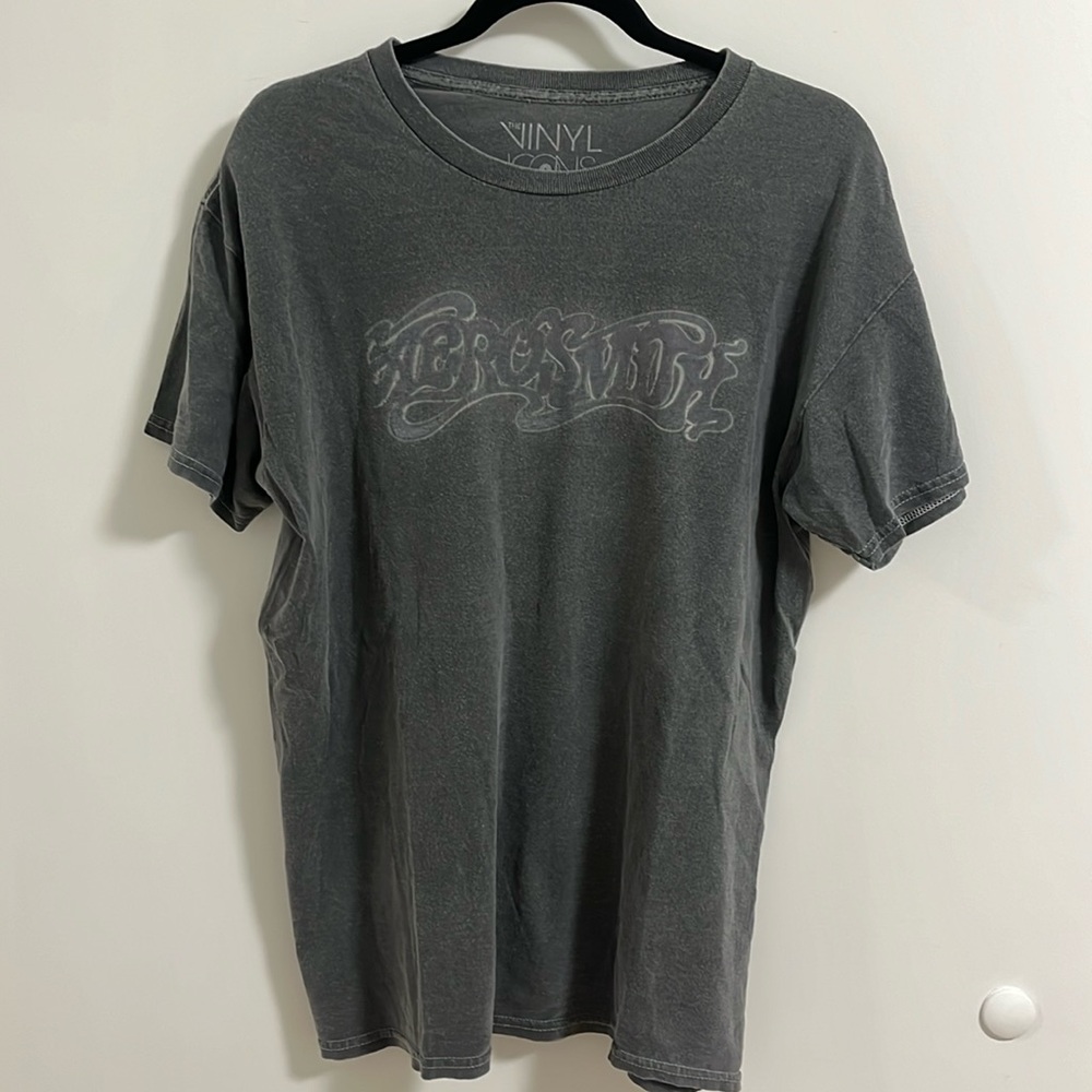 Grey stitched small Aerosmith t-shirt